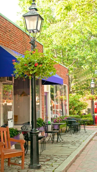 Cafe with outdoor patio Stock Photo