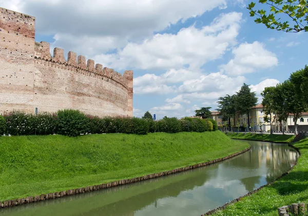Zidurile Orașului Cittadella Exemplu Rar Mijloace Medievale Apărare Parapet Încă — Fotografie, imagine de stoc