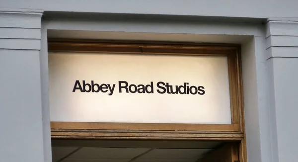 London England June 2014 Abbey Road Recording Studios Sign Abbey — Stock Photo, Image