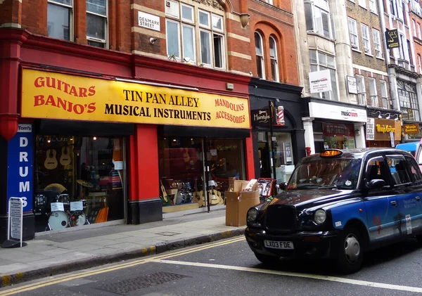 London England Storbritannien Juli 2014 Denmark Street London Danmarks Gata — Stockfoto