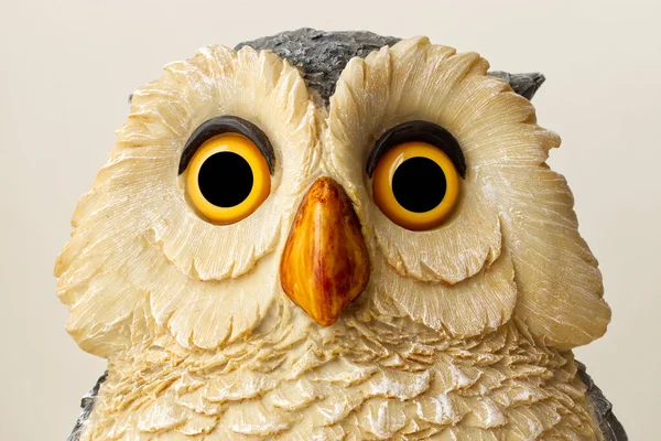 Statue Owl Isolated Bright Background Close — Stock Photo, Image