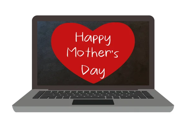 Щасливий День Матері Мотиваційна Цитата Комп Ютері Ноутбука — стокове фото