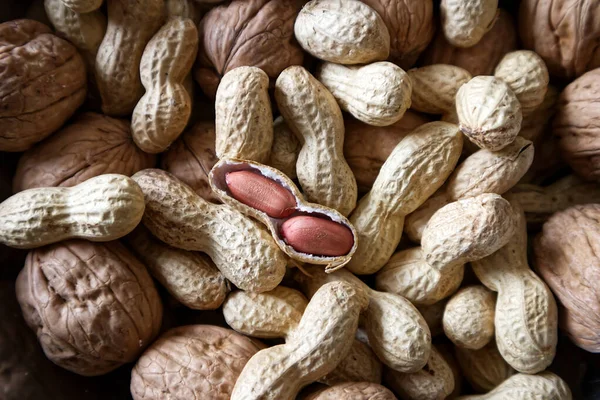Hromada Vlašských Ořechů Buráků Koncept Textury Potravin — Stock fotografie