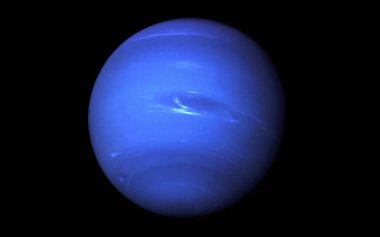 Atmosferinde büyük bir leke olan Neptün gezegeni. Bu görüntünün elementleri NASA tarafından döşendi..