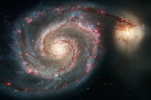 Whirpool Galaxy M51 Στον Αστερισμό Canes Venatici Στοιχεία Αυτής Της — Φωτογραφία Αρχείου