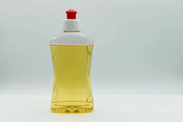 Flacone Plastica Trasparente Con Dispenser Contenitore Pieno Con Gel Liquido — Foto Stock