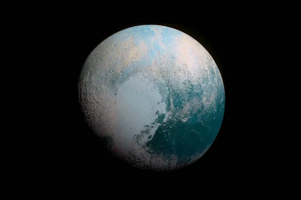 Planet Pluto in blue light. Elements of this image were furnished by NASA.