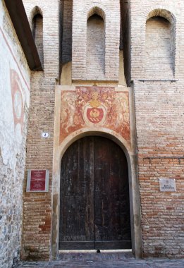 Vignola, Modena - Italy - 5 June, 2022: Main entrance of Rocca di Vignola. Modena, Italy.