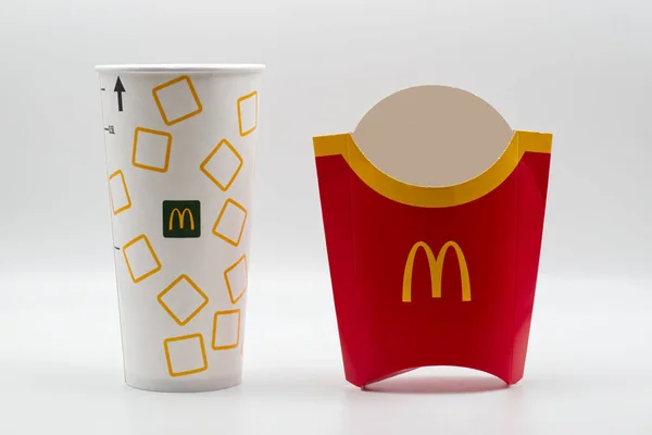 Bologna Italy October 2022 Mcdonald Soft Drink Paper Cup Isolated — Stock Photo, Image