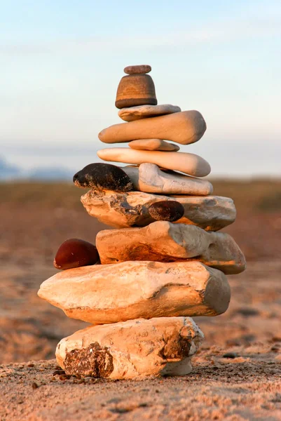 Stapel Von Steinen Strand — Stockfoto