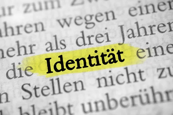 Identità Testo Con Evidenziatore Giallo — Foto Stock