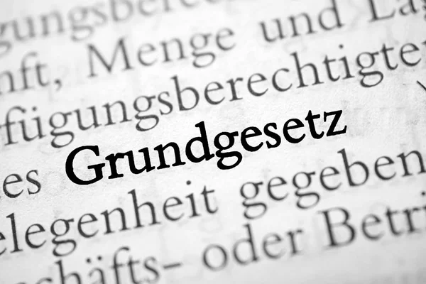 Grundgesetz Schwarz Weißer Text — Stockfoto