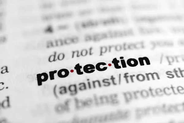 Protection Noir Blanc Texte Dictionnaire — Photo