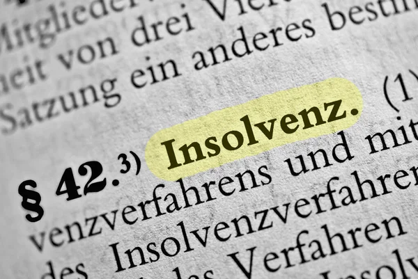 Niewypłacalność Tekst Oznaczony Żółto — Zdjęcie stockowe