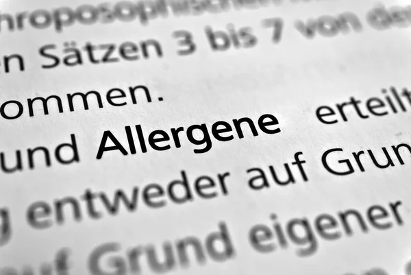 Allergeni Medicines Act Testo Bianco Nero — Foto Stock