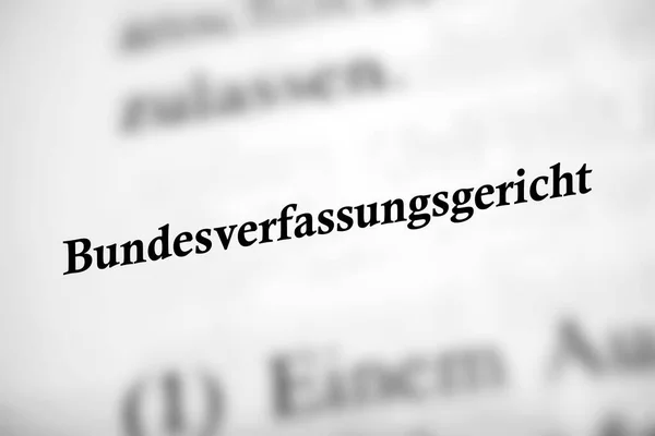 Bundesverfassungsgericht Schwarz Weißer Text — Stockfoto