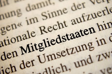 Üye Devletler - Sepya arkaplanı üzerine metin 