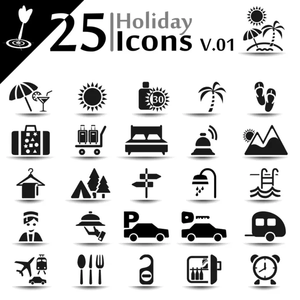 Iconos de vacaciones v.01 — Archivo Imágenes Vectoriales