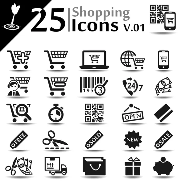 Iconos de compras v.01 — Vector de stock