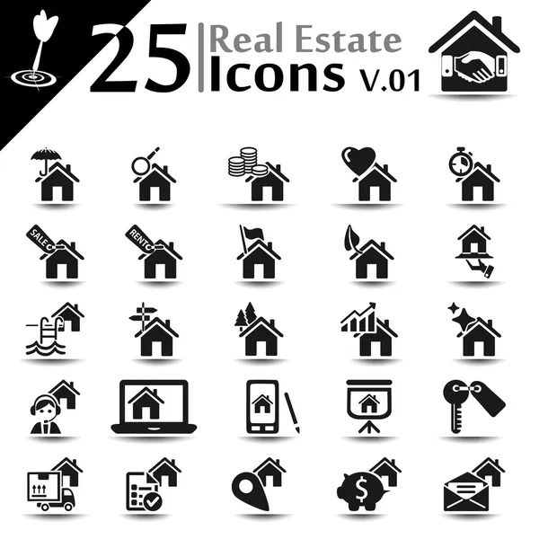 Недвижимость Icons v.01 — стоковый вектор