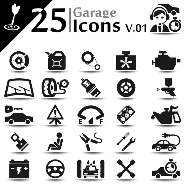 Garaje Iconos v.01 — Archivo Imágenes Vectoriales