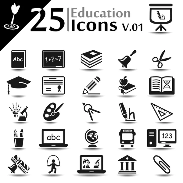 Iconos educativos v.01 — Vector de stock