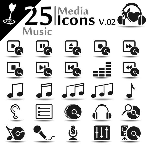 Media Icons v.02 — Stock Vector