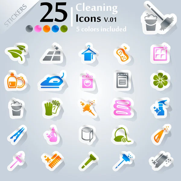 Iconos de limpieza v.01 — Archivo Imágenes Vectoriales