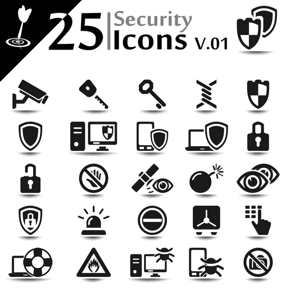 Iconos de seguridad v.01 — Archivo Imágenes Vectoriales