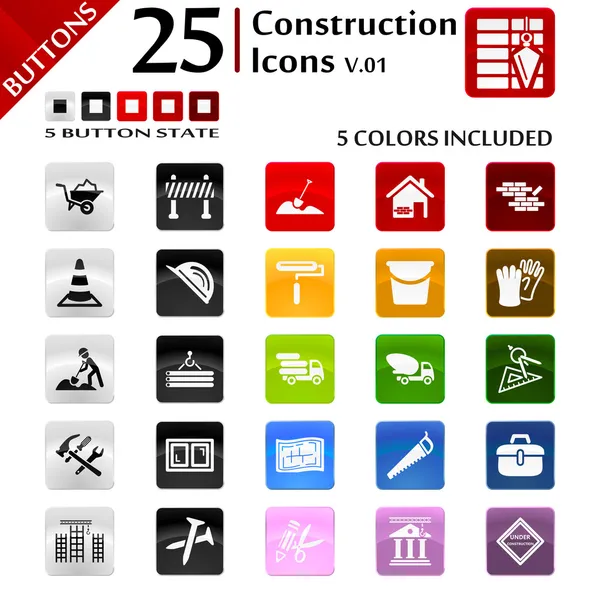 Iconos de construcción v.01 — Vector de stock