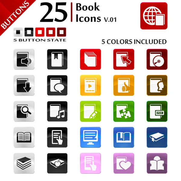 Libro Iconos v.01 — Vector de stock