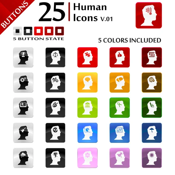 Ícones humanos v.01 —  Vetores de Stock
