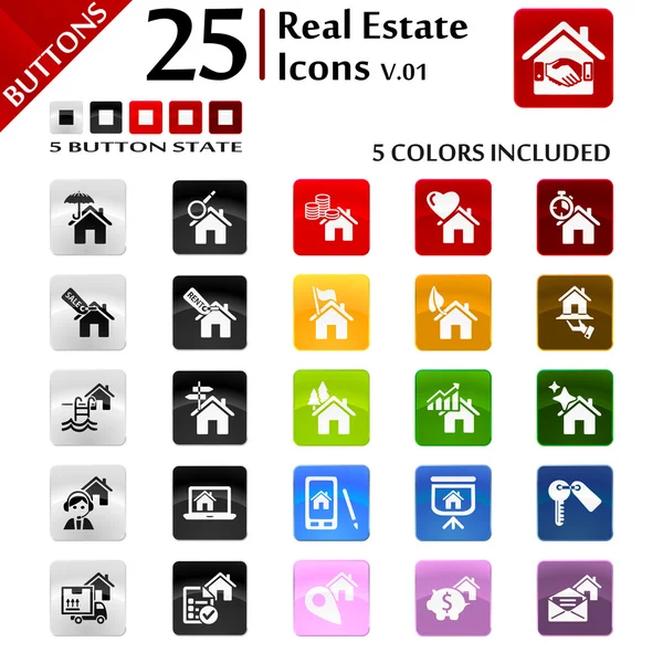 Real estate Icons v.01 — Stock Vector