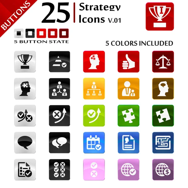 Iconos de estrategia v.01 — Vector de stock