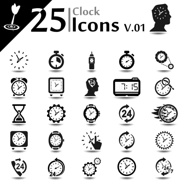 Reloj Iconos v.01 — Archivo Imágenes Vectoriales