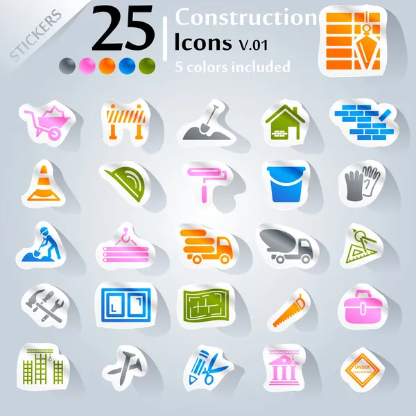 Iconos de construcción v.01 — Vector de stock