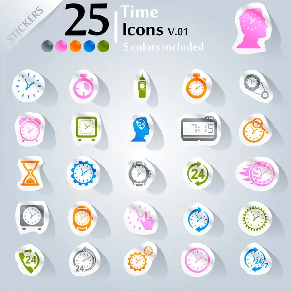 Iconos de tiempo v.01 — Vector de stock