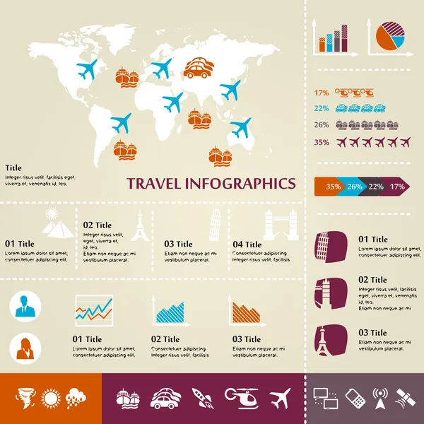 Seyahat infographics — Stok Vektör