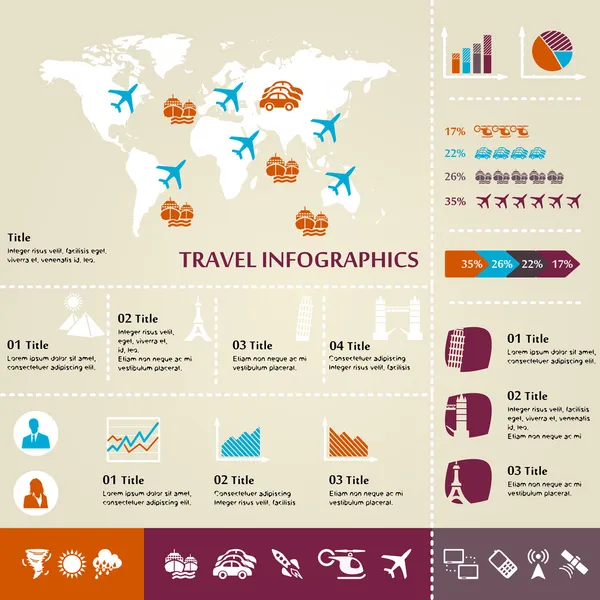 Infografica di viaggio Illustrazione Stock