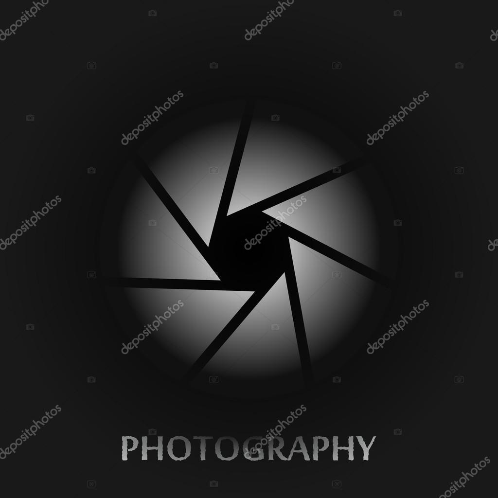 Photography logo isolated on black background