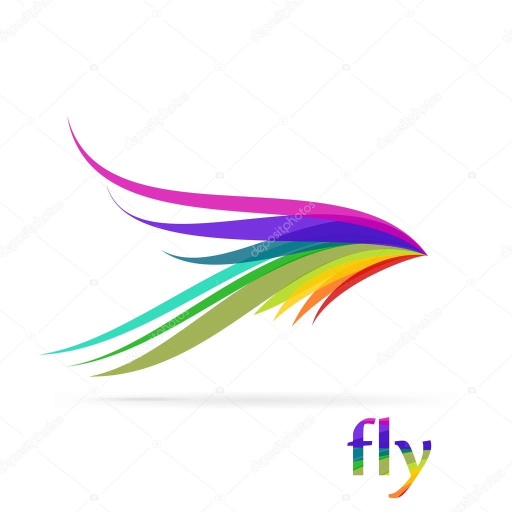 Flying bird logo isolated on white background