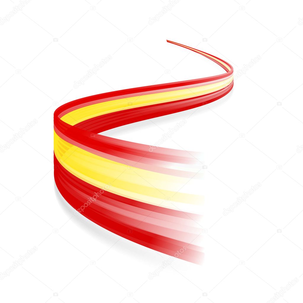 Abstract Spanish waving flag isolated on white background