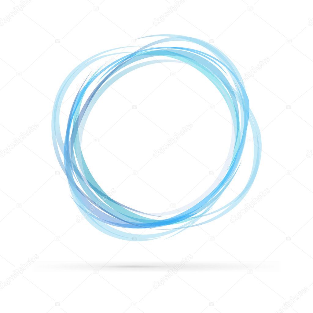 Blue rings logo isolated on white background