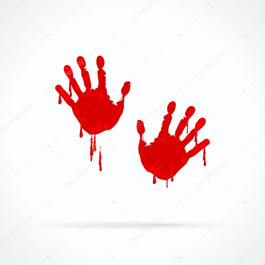 Bloody hands abstract vector logo