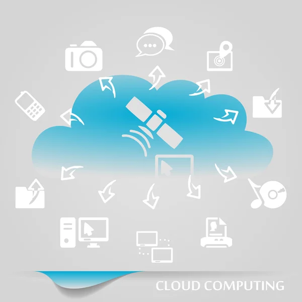 Computação em nuvem —  Vetores de Stock