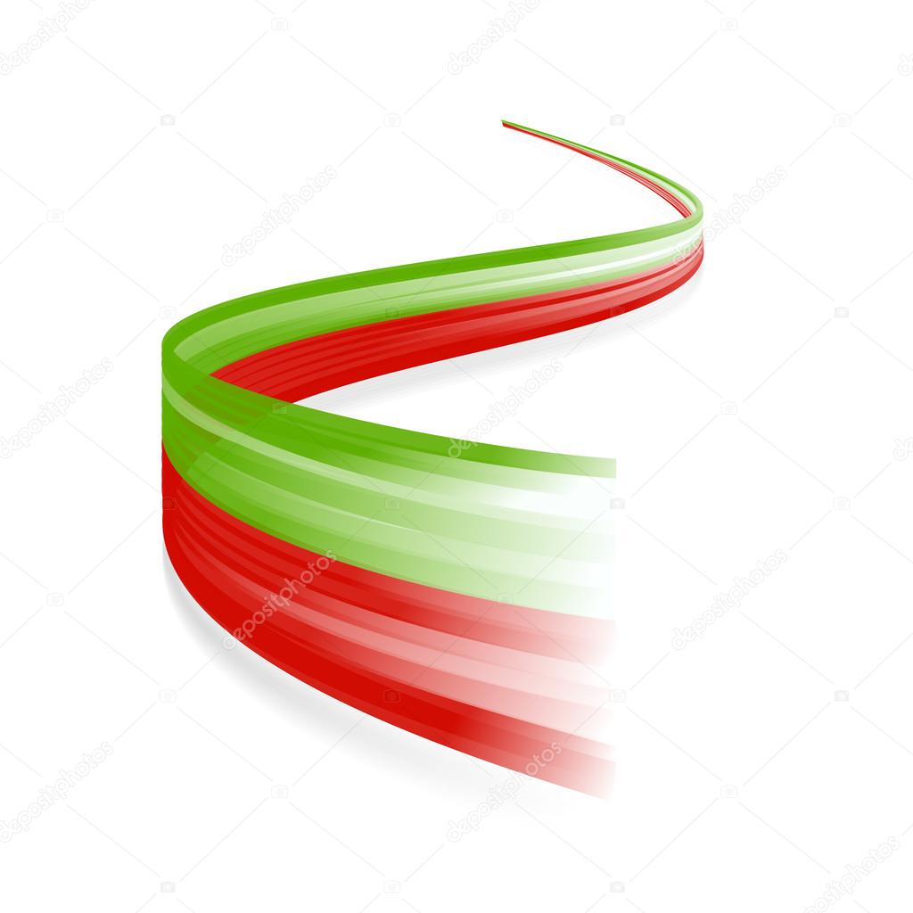 Abstract Portuguese waving flag isolated on white background