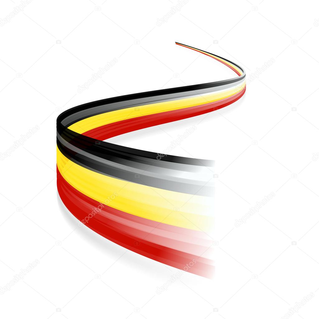 Abstract Belgian waving flag isolated on white background
