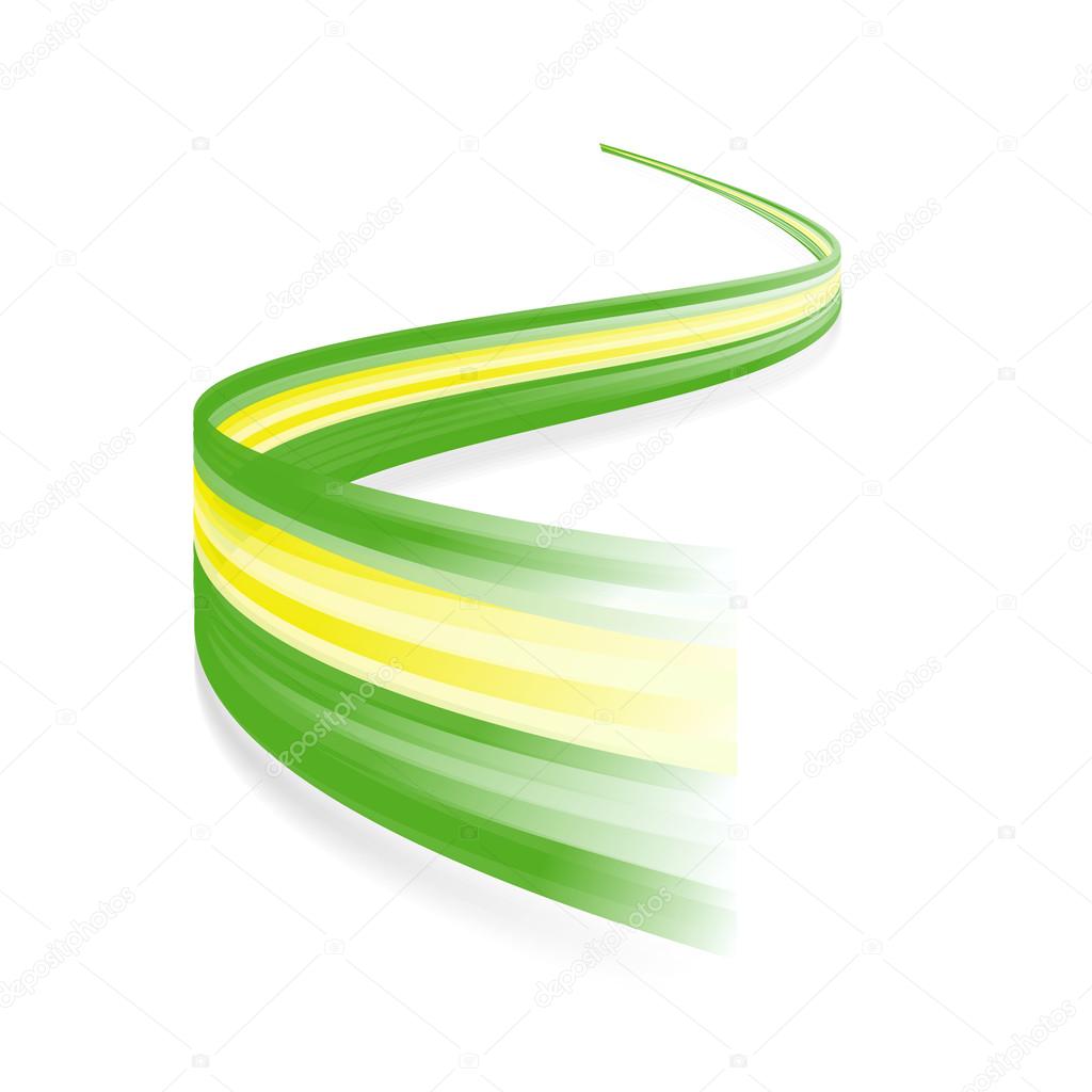 Abstract Brazilian waving flag isolated on white background