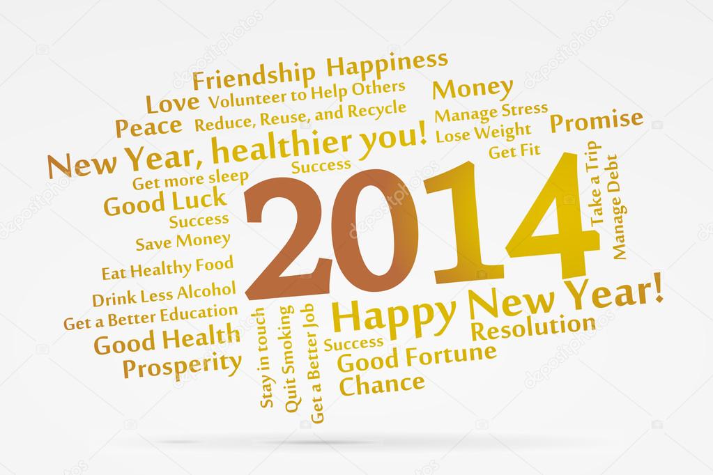 2014 abstract new year resolutions vector background