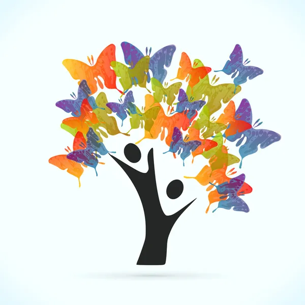 Árbol de mariposa — Vector de stock